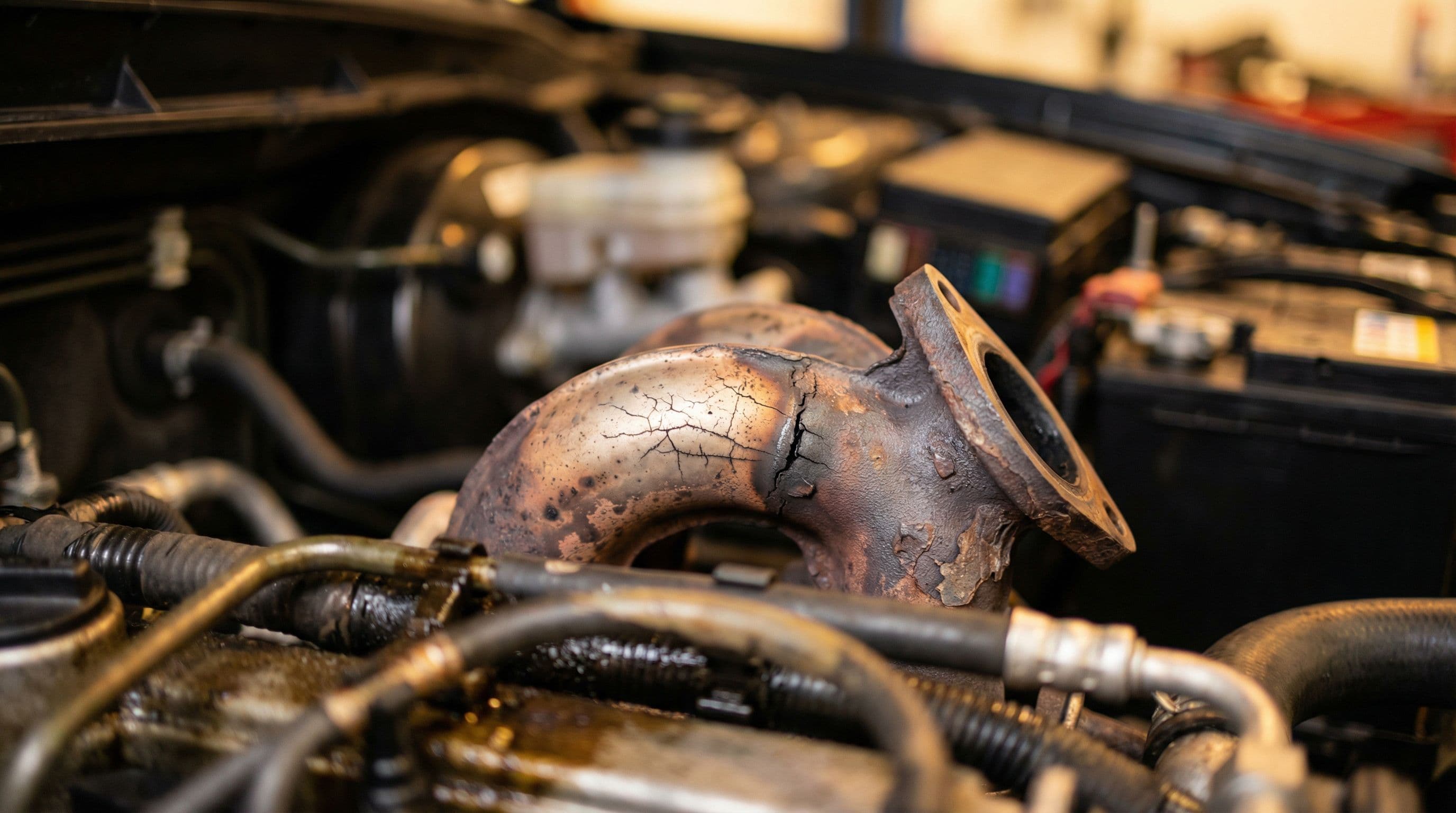 Engine component shows stress damage linked to X-Trail recall concerns.