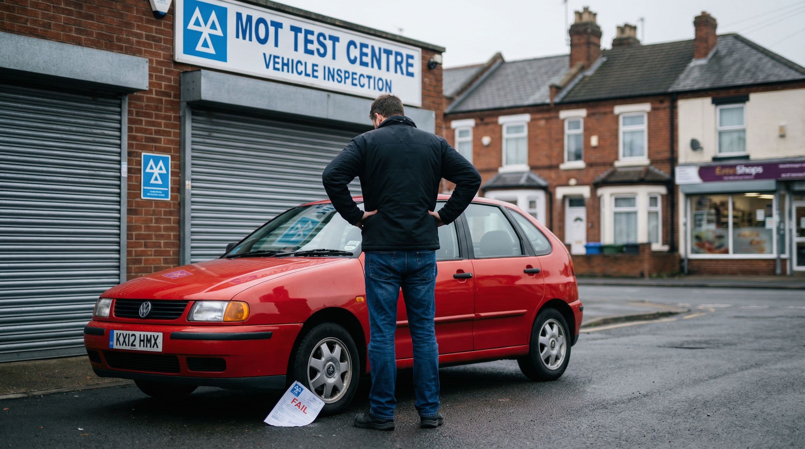Car owner receives disappointing news outside MOT testing station