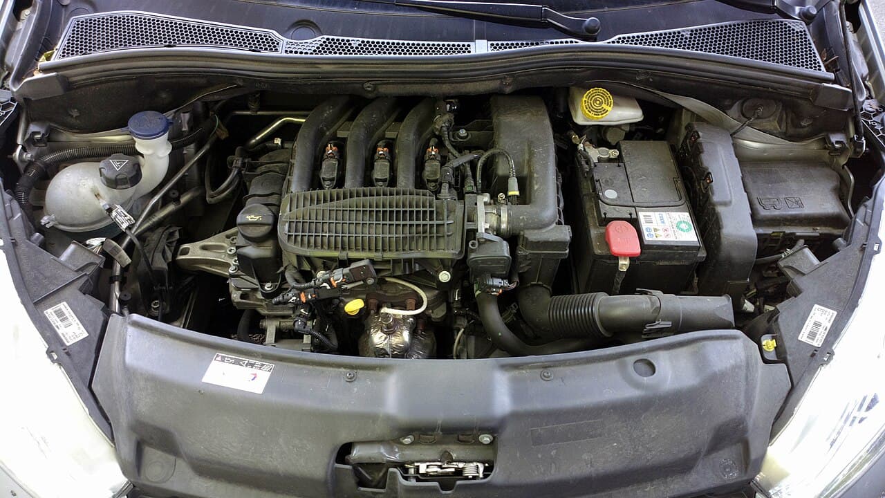 The non-turbo 1.2 three-cylinder PureTech engine under the bonnet of a Peugeot 208