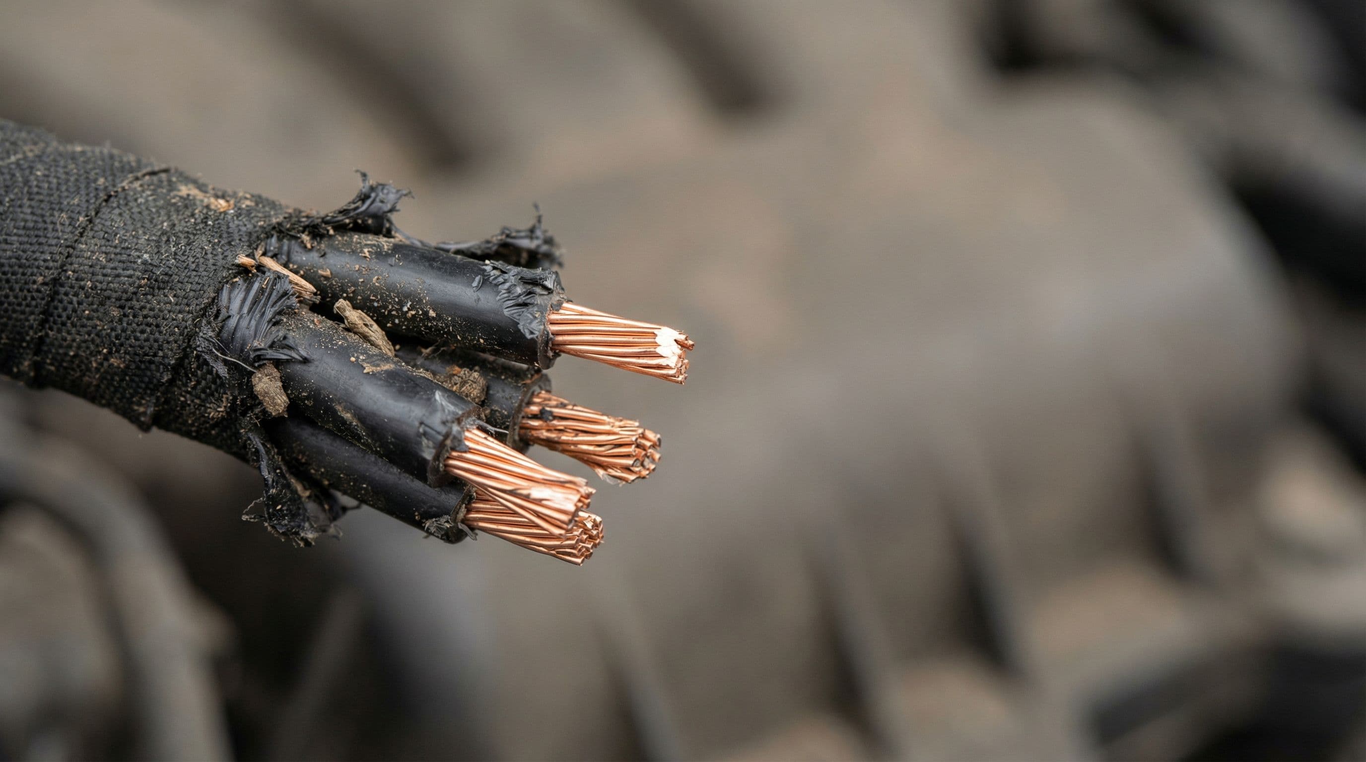 Rodent bite marks expose copper wiring in car's electrical harness